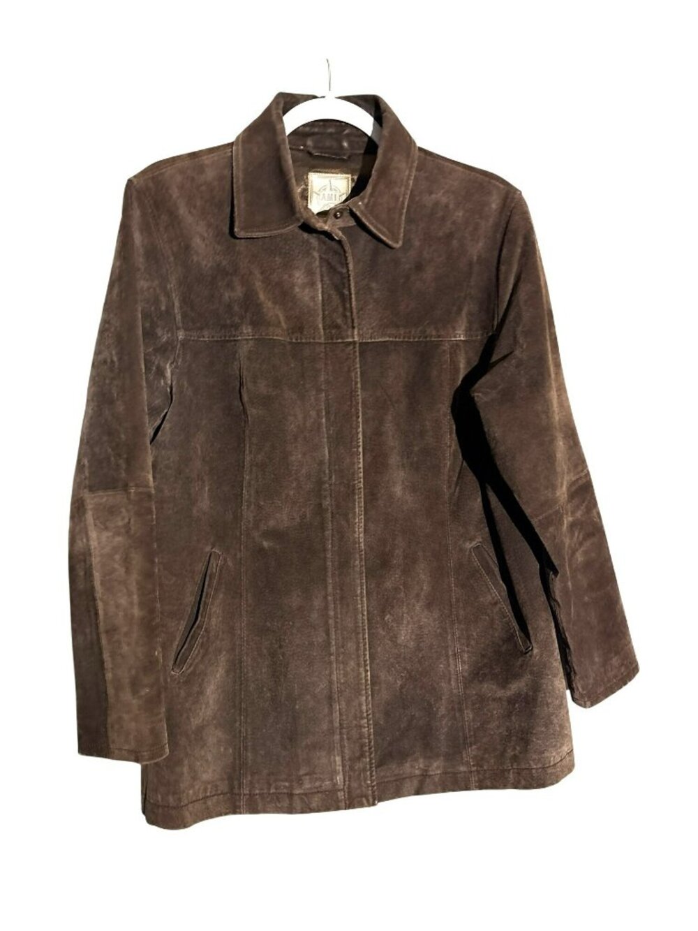Vintage A.M.I. Brown Suede Leather 90's Jacket Size Medium
